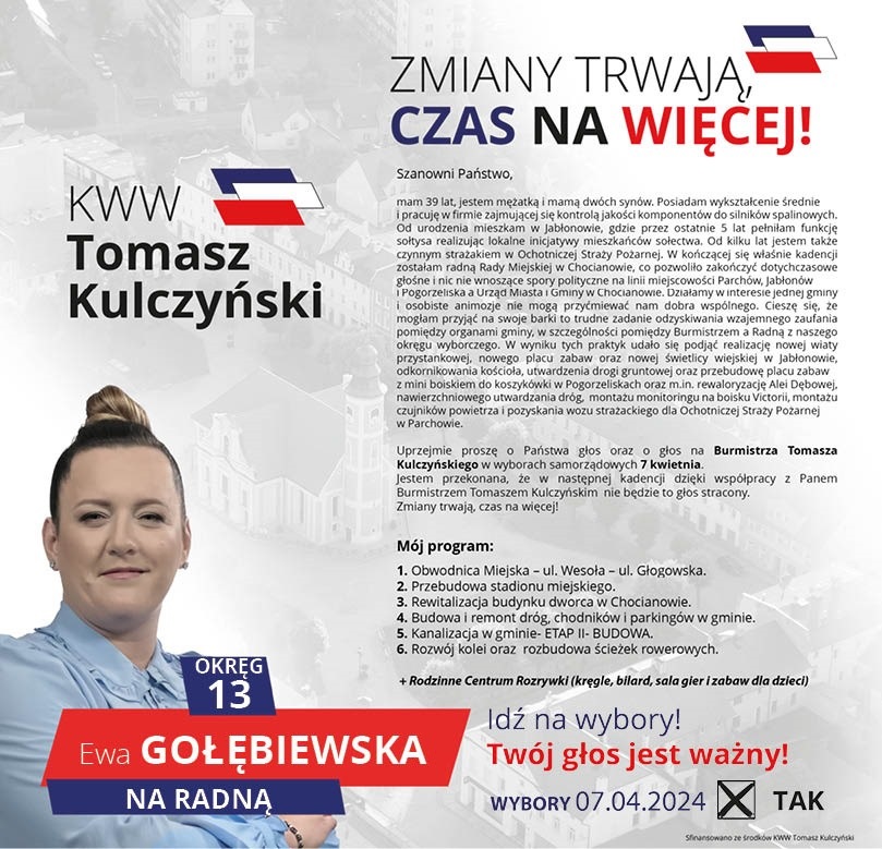Sylwetki kandydatów do Rady Miejskiej, odc. 13: Ewa Gołębiewska 